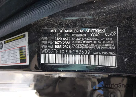 2009 Mercedes-Benz C 300 Luxury 4Matic/Sport 4Matic из США, поврежденный, VIN WDDGF81X99R083689